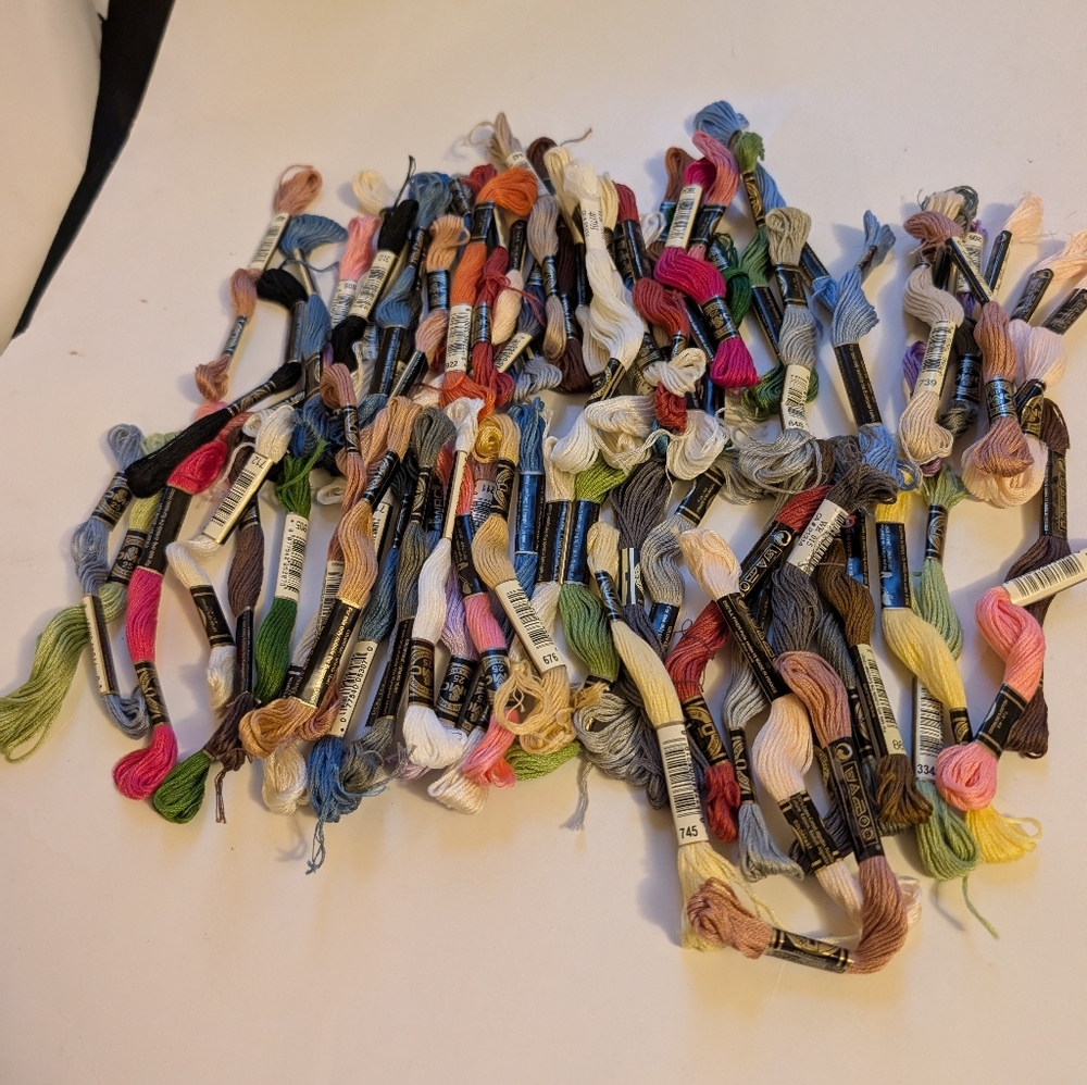 Hand embroidery floss bundle, DMC floss skeins, embroidery threads beginner Set